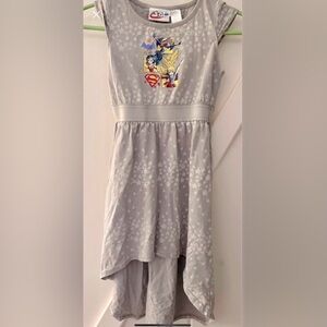 Girls' Gray Superheroes High-Low Dress size S (6/6X)